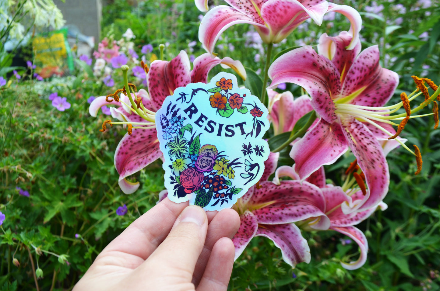 Resist: Holographic Feminist Sticker