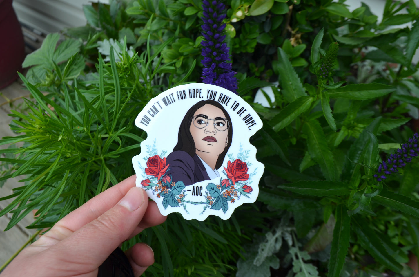 You can't wait for hope You have to be hope, Alexandria Ocasio-Cortez: Feminist Laptop Sticker