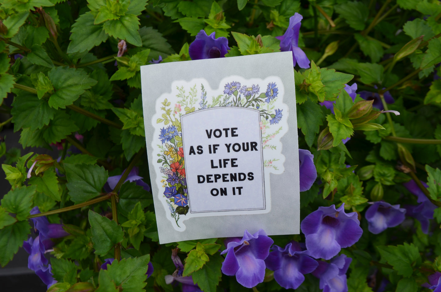 Vote As If Your Life Depends On It: Feminist Laptop Sticker