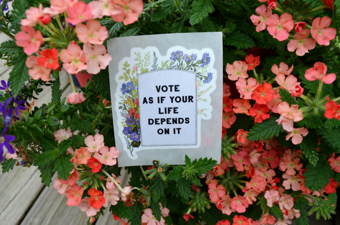 Vote As If Your Life Depends On It: Feminist Laptop Sticker