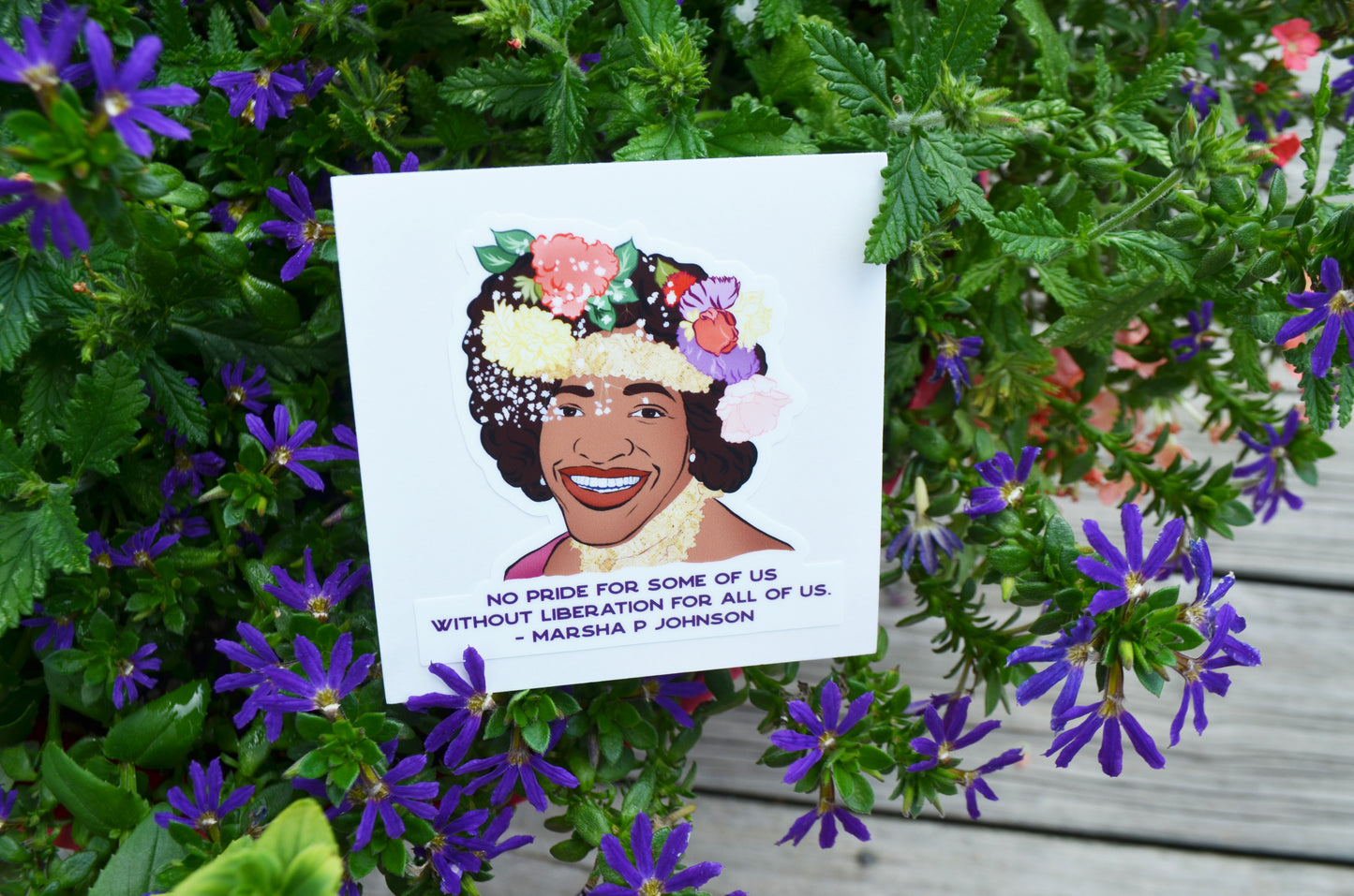 Marsha P Johnson, No Pride For Some Of Us Without Liberation For All Of Us: LGBTQ Sticker