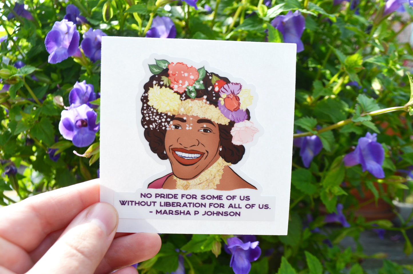 Marsha P Johnson, No Pride For Some Of Us Without Liberation For All Of Us: LGBTQ Sticker