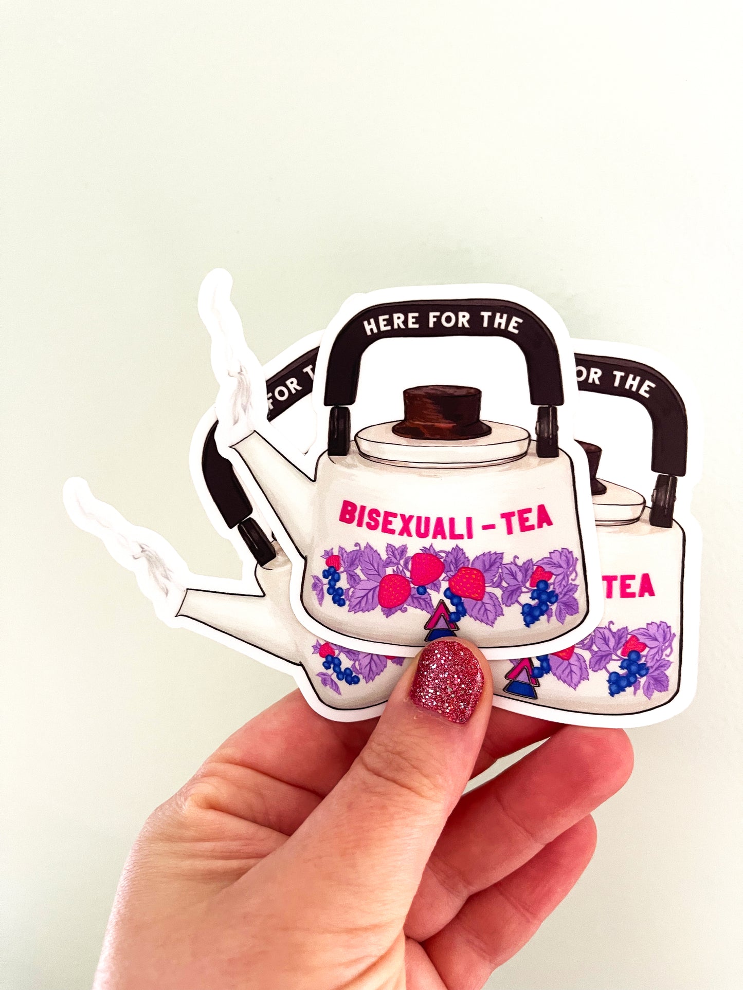 Here For The BisexualiTea: Bi Pride Sticker