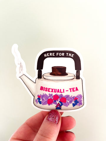 Here For The BisexualiTea: Bi Pride Sticker