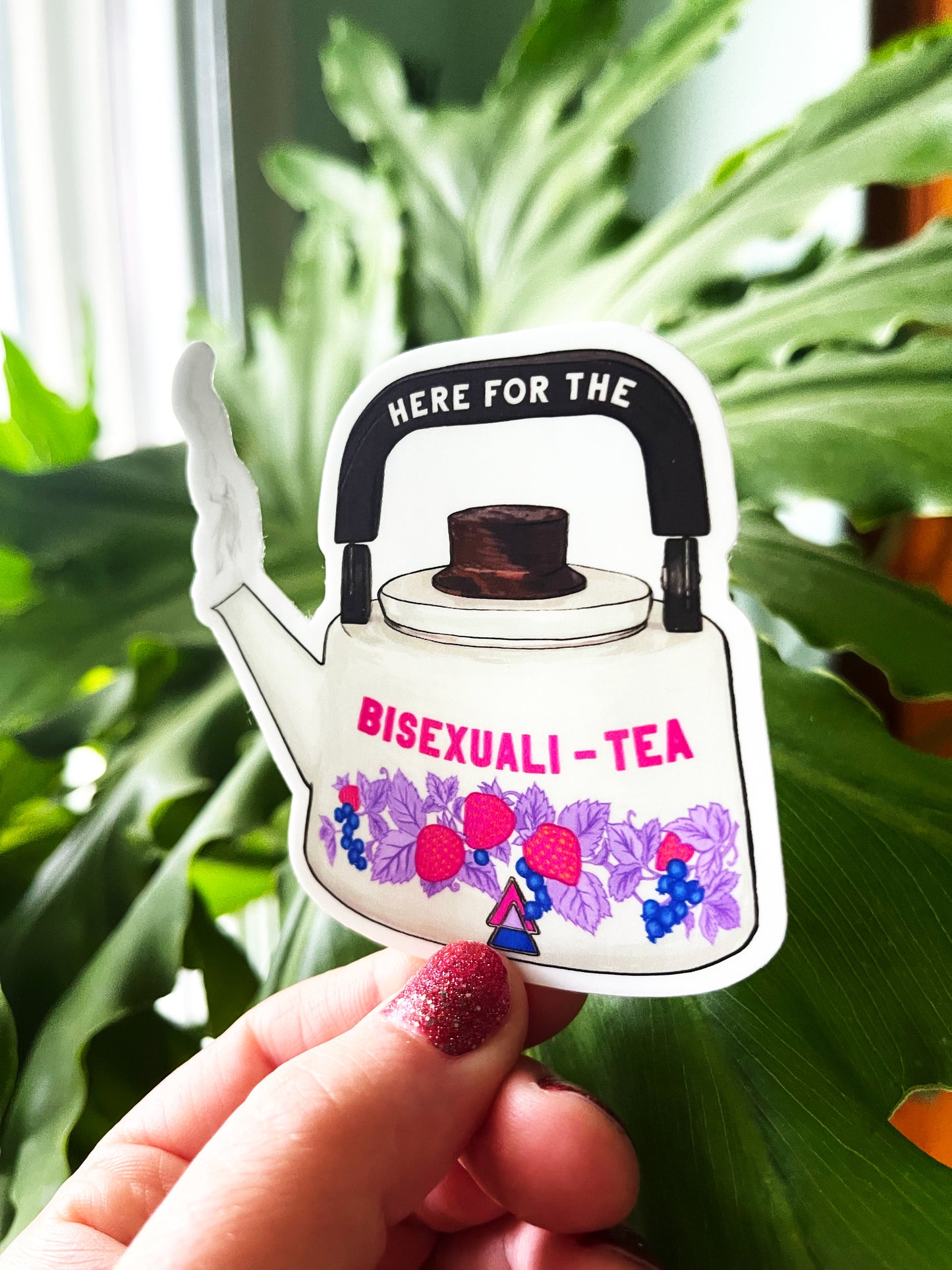 Here For The BisexualiTea: Bi Pride Sticker