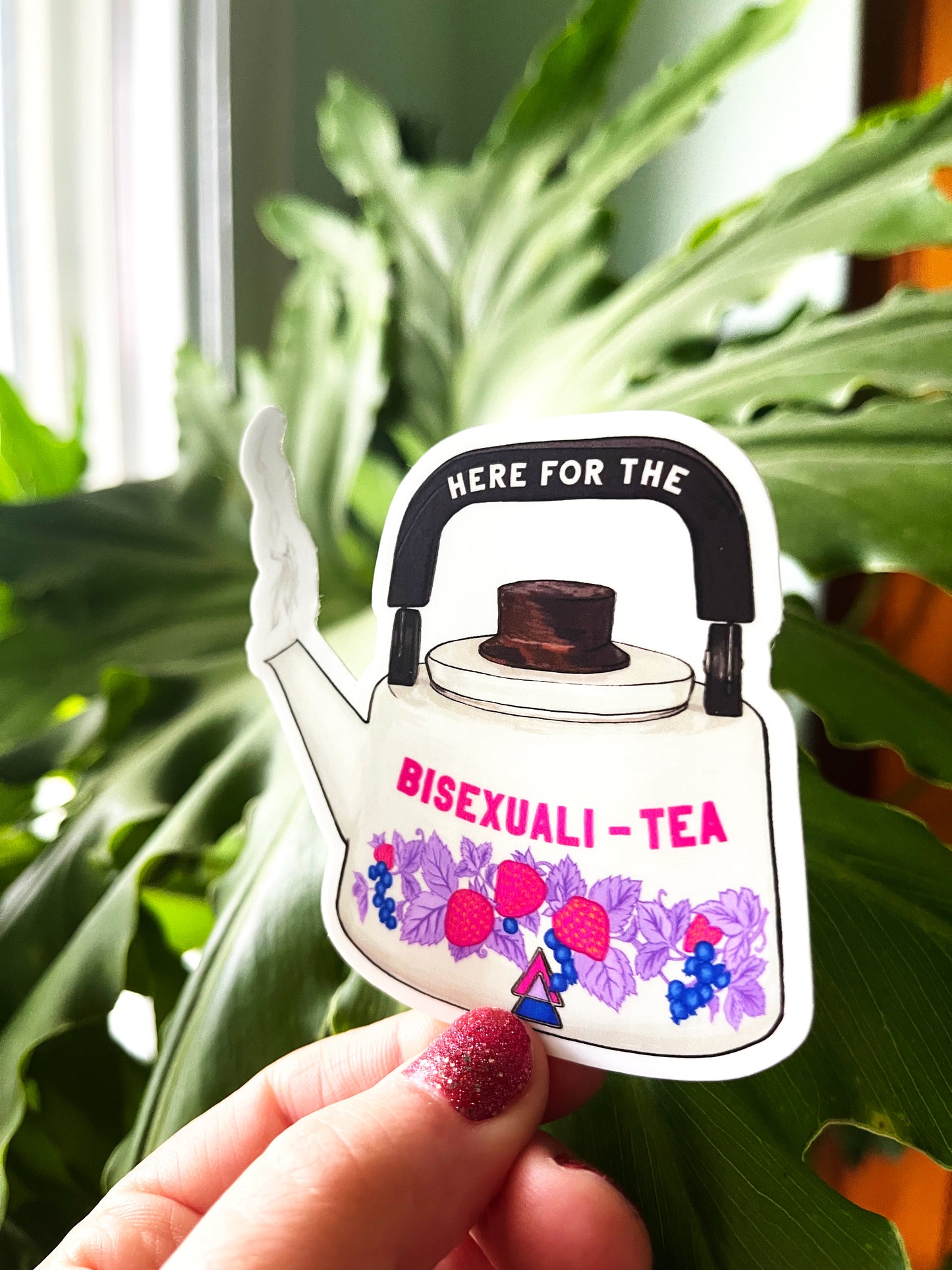 Here For The BisexualiTea: Bi Pride Sticker