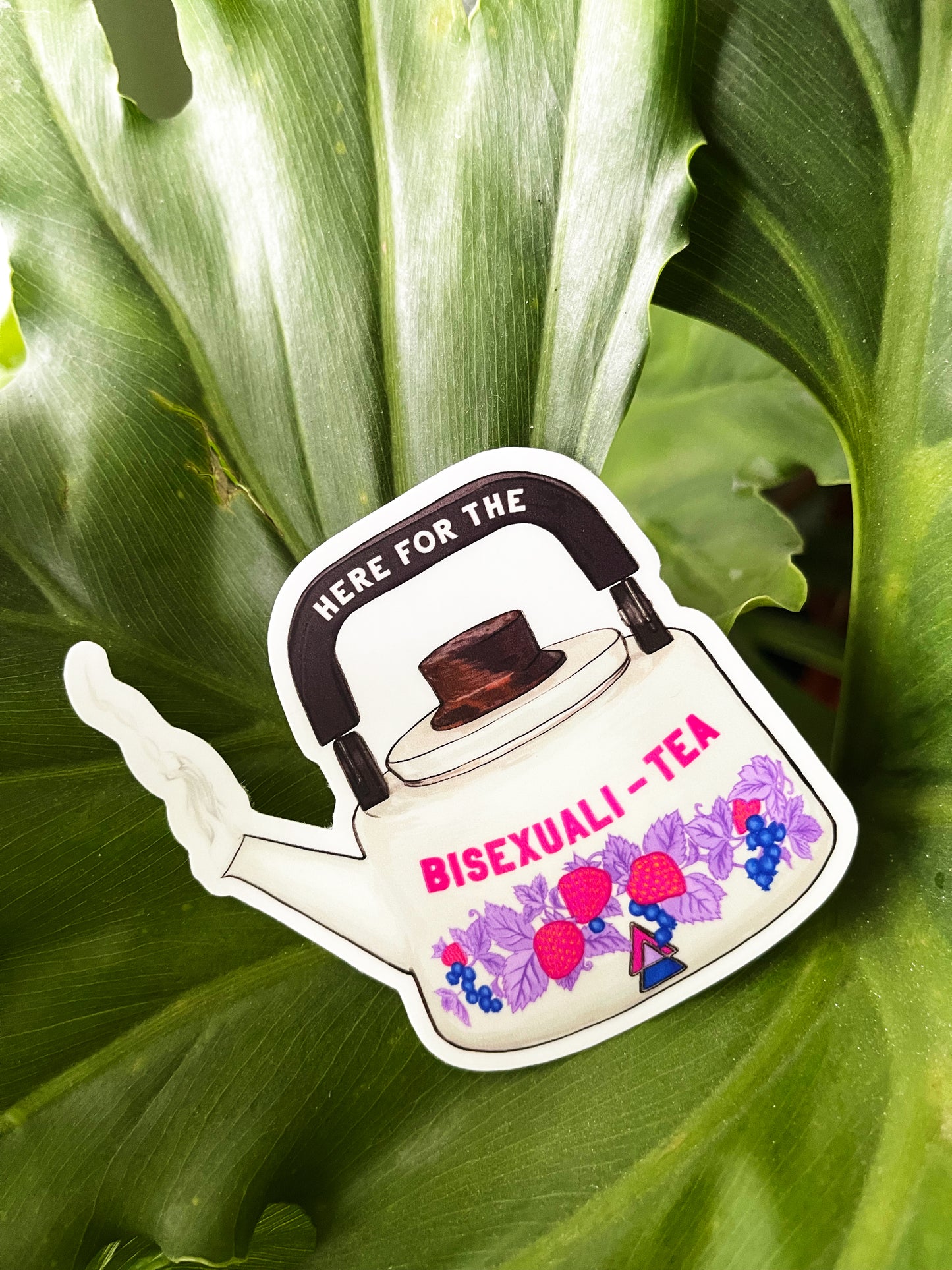 Here For The BisexualiTea: Bi Pride Sticker