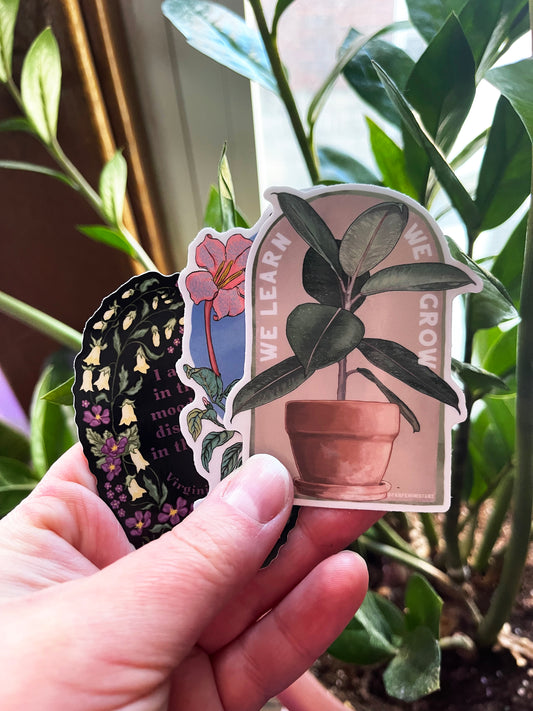 We Learn We Grow: Feminist Sticker