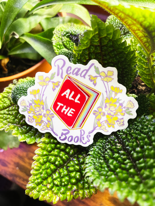 Read All The Books: Feminist Laptop Sticker