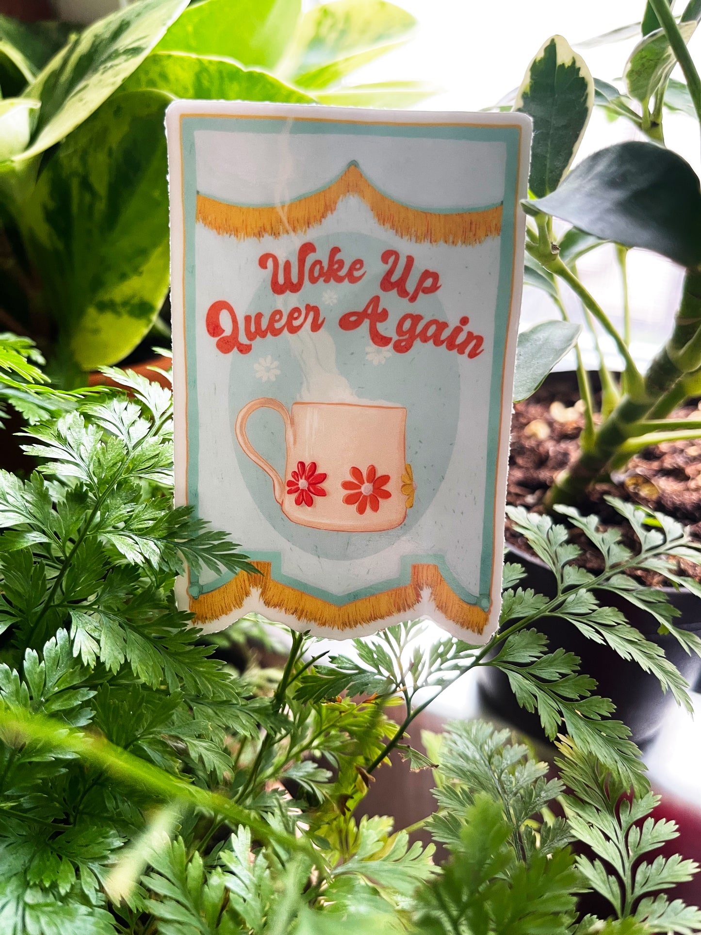 Woke Up Queer Again: LGBTQ Pride Sticker