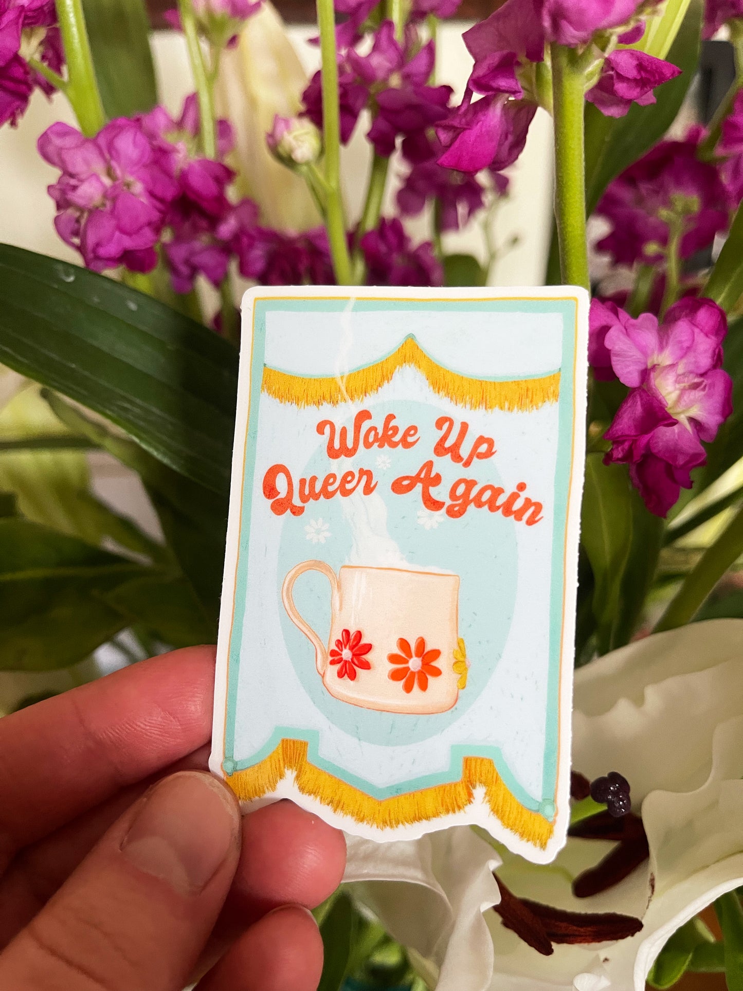 Woke Up Queer Again: LGBTQ Pride Sticker