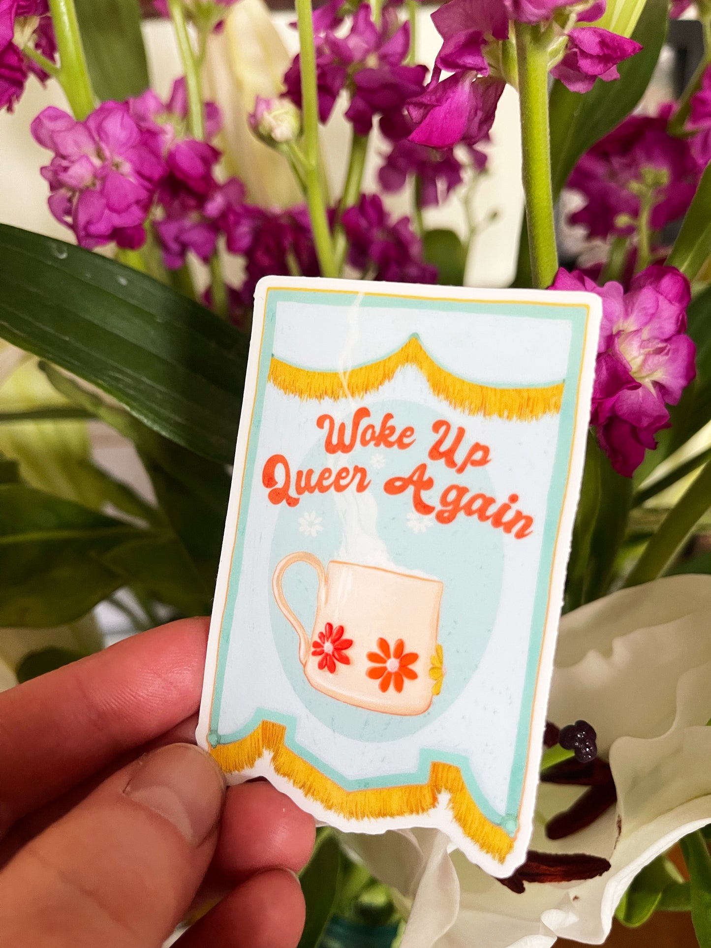 Woke Up Queer Again: LGBTQ Pride Sticker