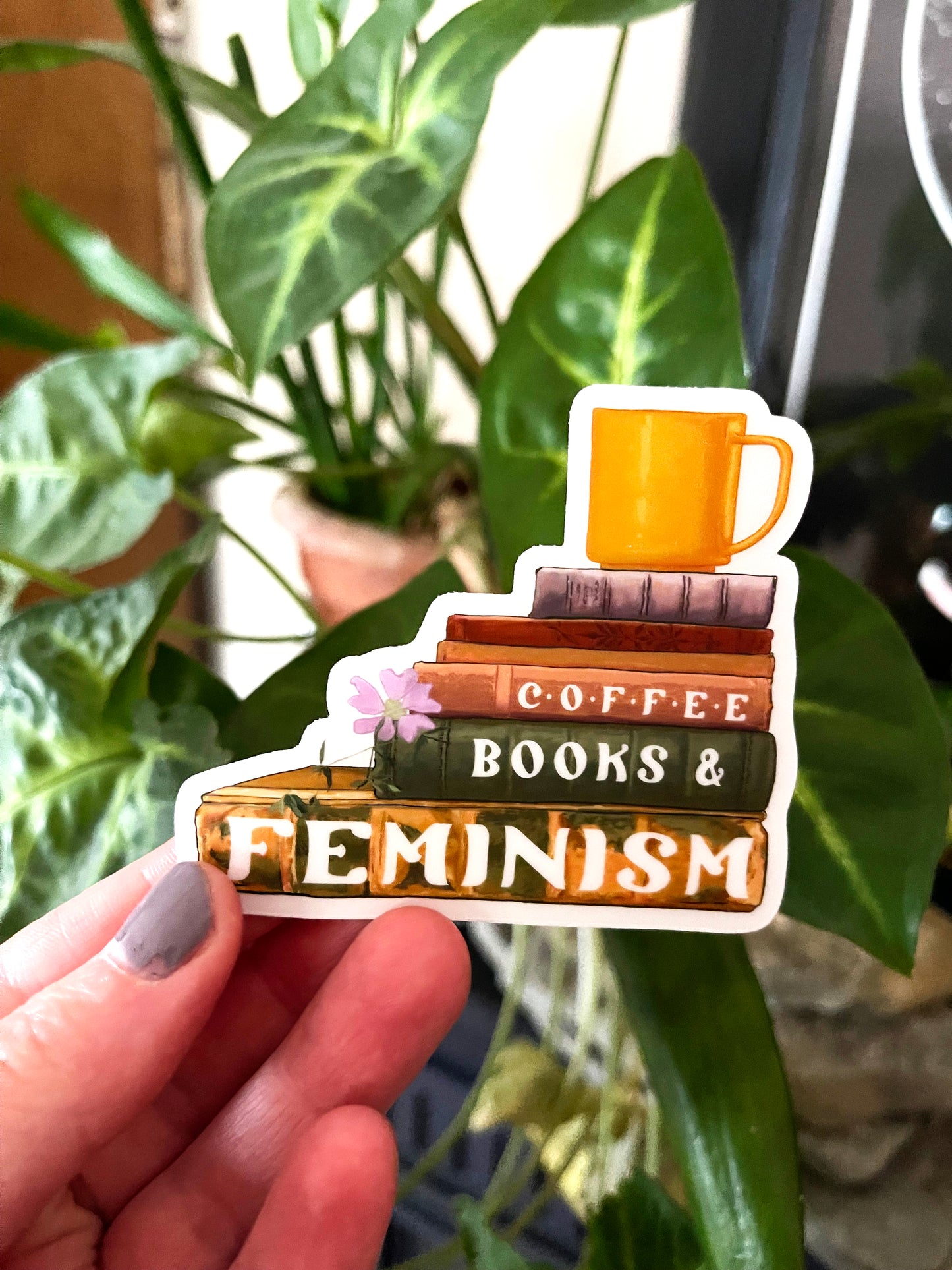 Coffee Books and Feminism: Feminist Vinyl Sticker