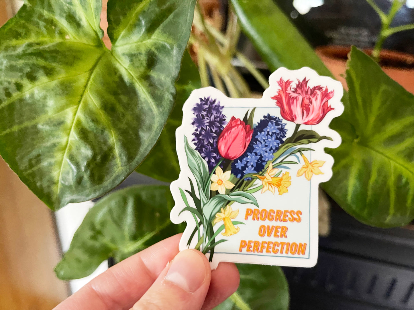 Progress Over Perfection: Self Care Laptop Sticker