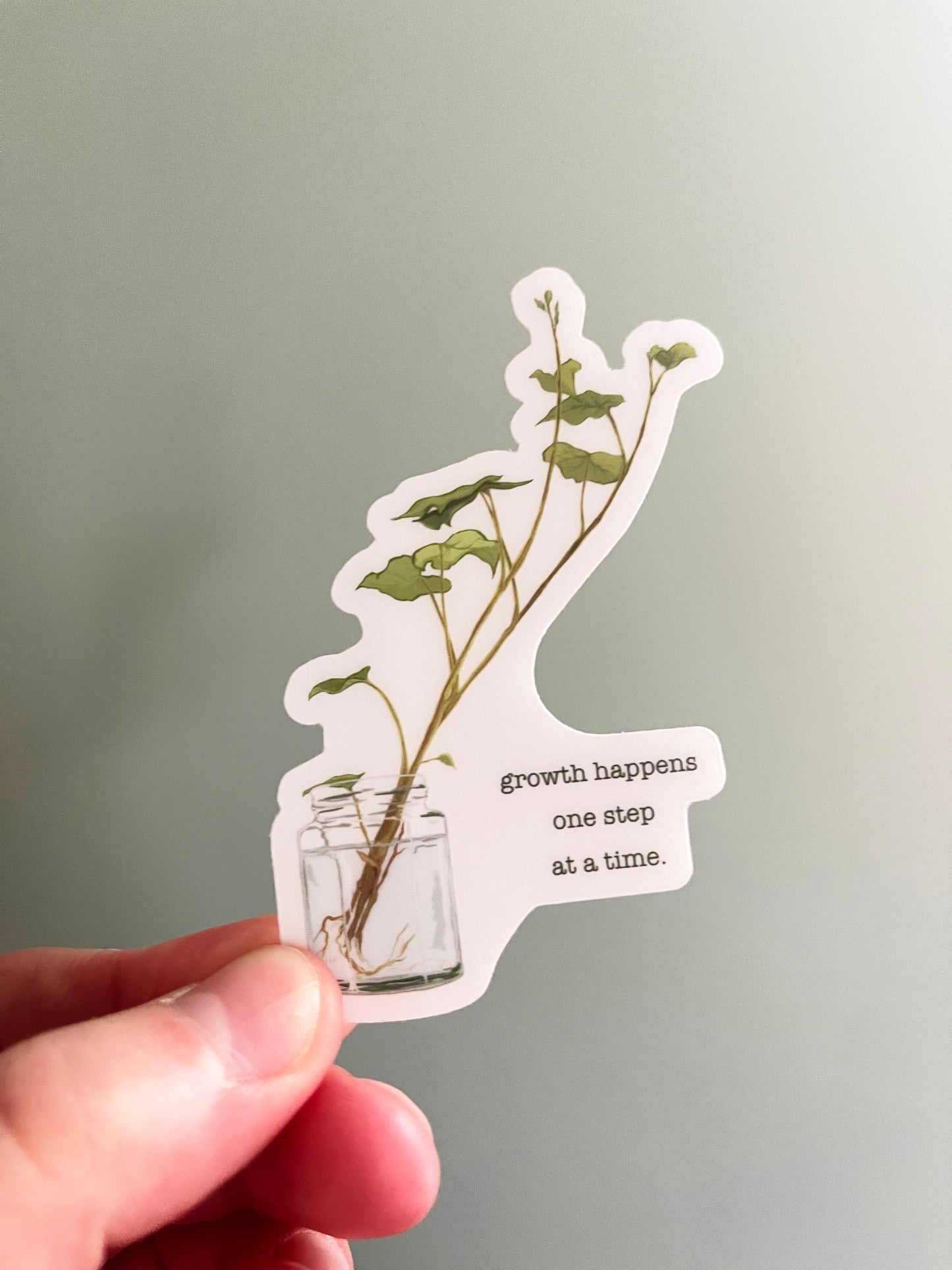 Growth Happens One Step At A Time: Self Care Laptop Sticker