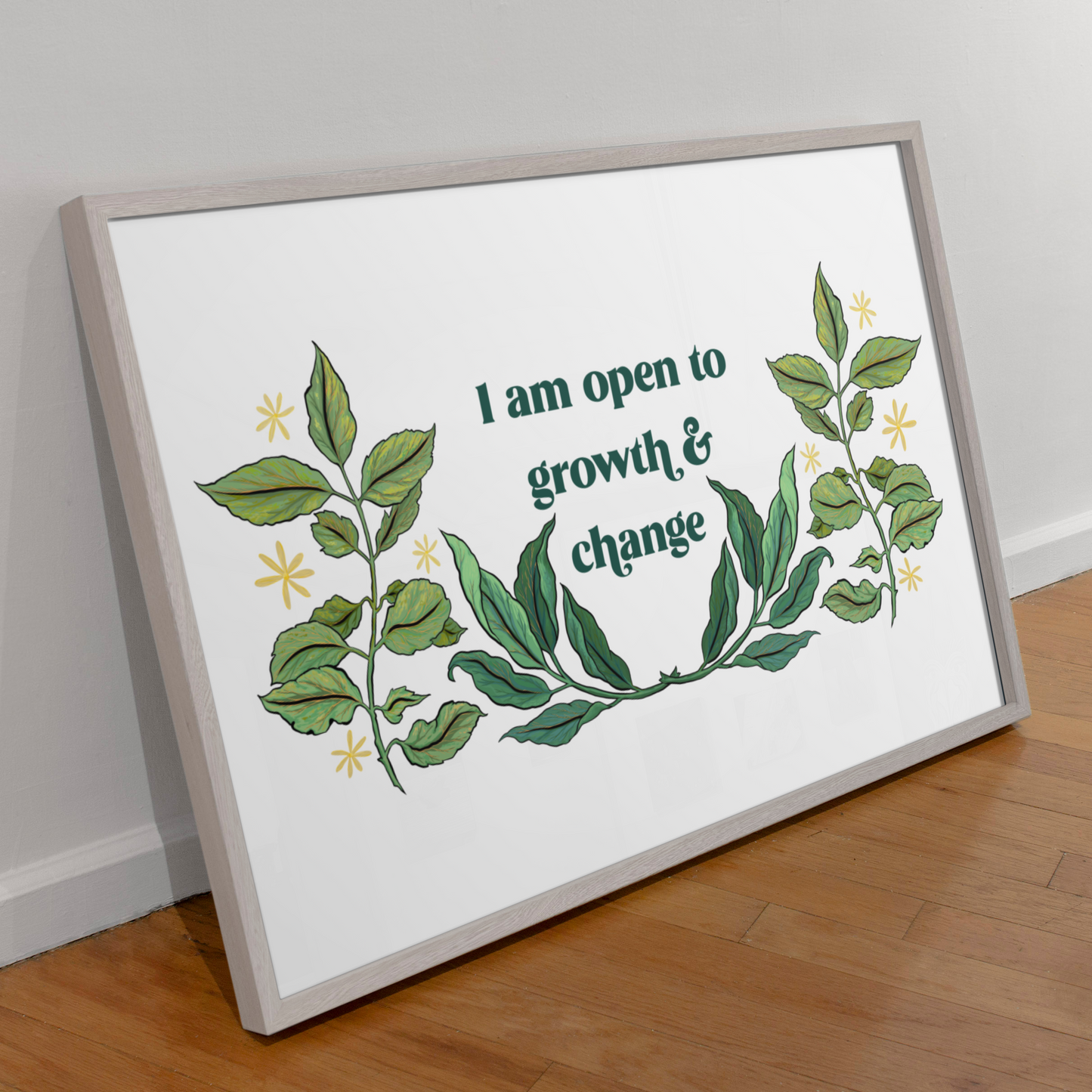 I Am Open To Growth And Change: Mental Health Print