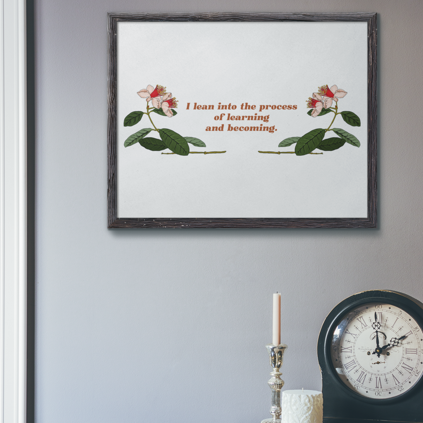 I Lean Into The Process Of Learning And Becoming: Mental Health Print