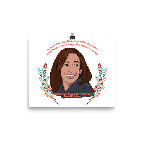 Dream With Ambition Lead With Conviction, Kamala Harris: Feminist Print