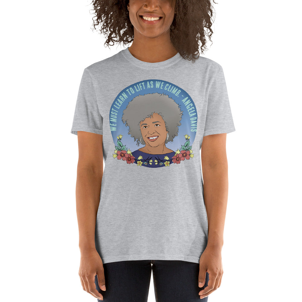 We Must Learn To Lift As We Rise, Angela Davis: Unisex Adult Shirt