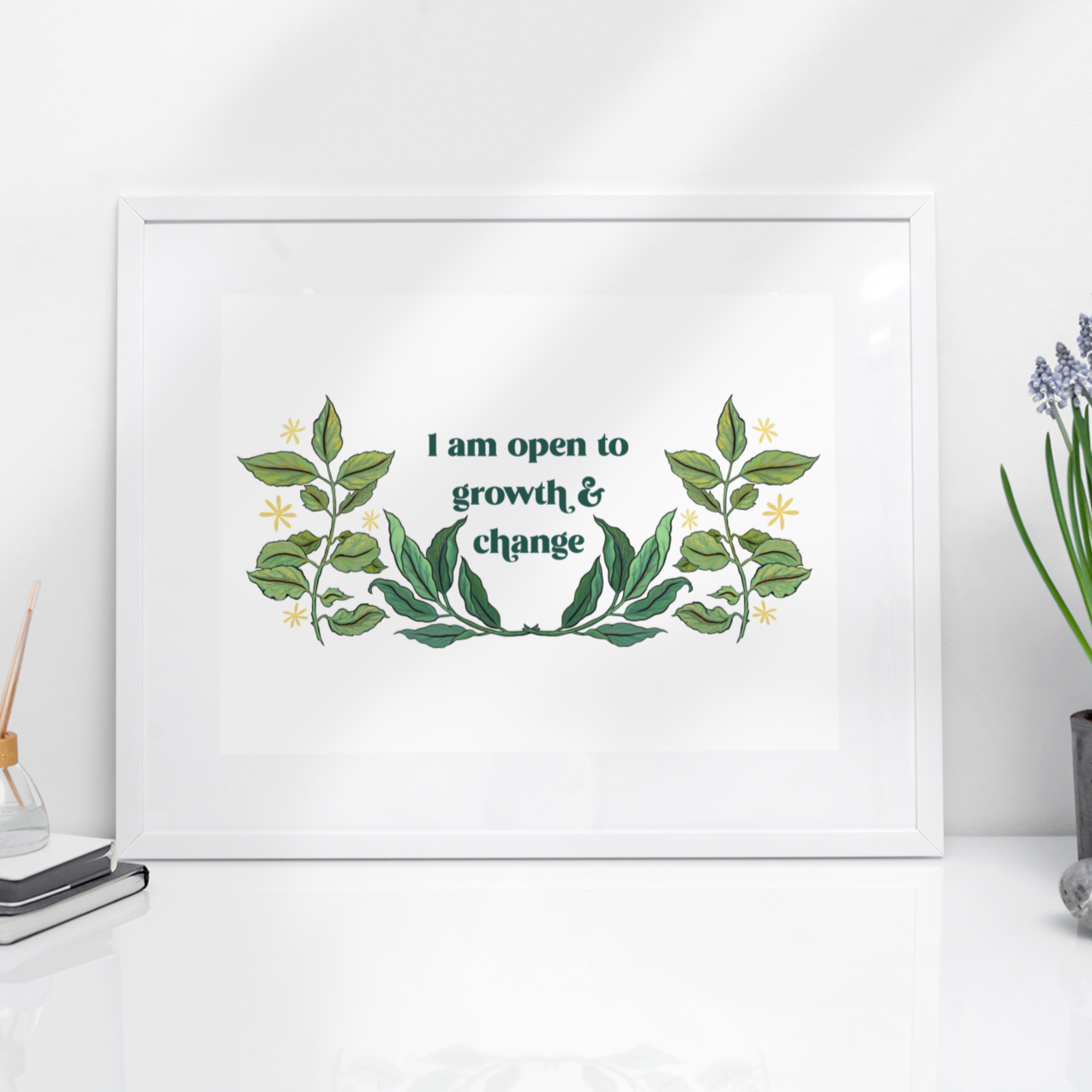 I Am Open To Growth And Change: Mental Health Print