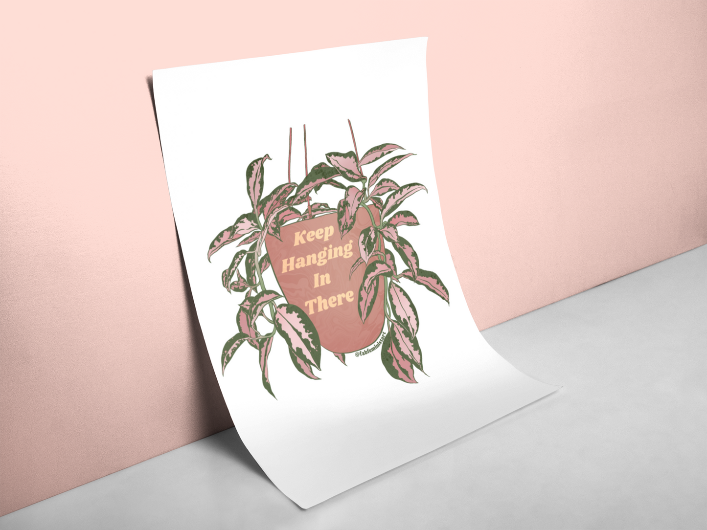 Keep Hanging In There: Self Care Art Print