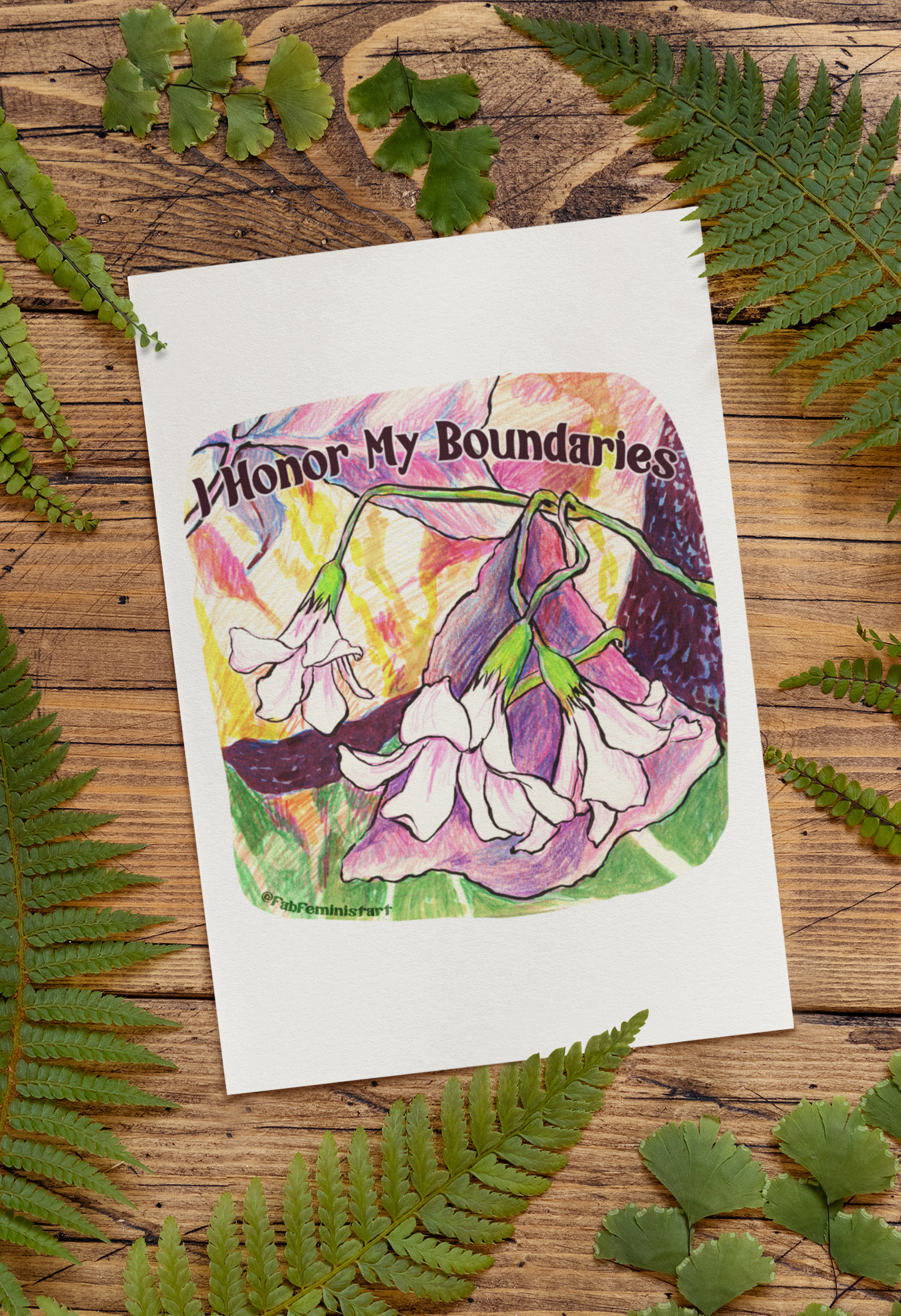 I Honor My Boundaries: Mental Health Print