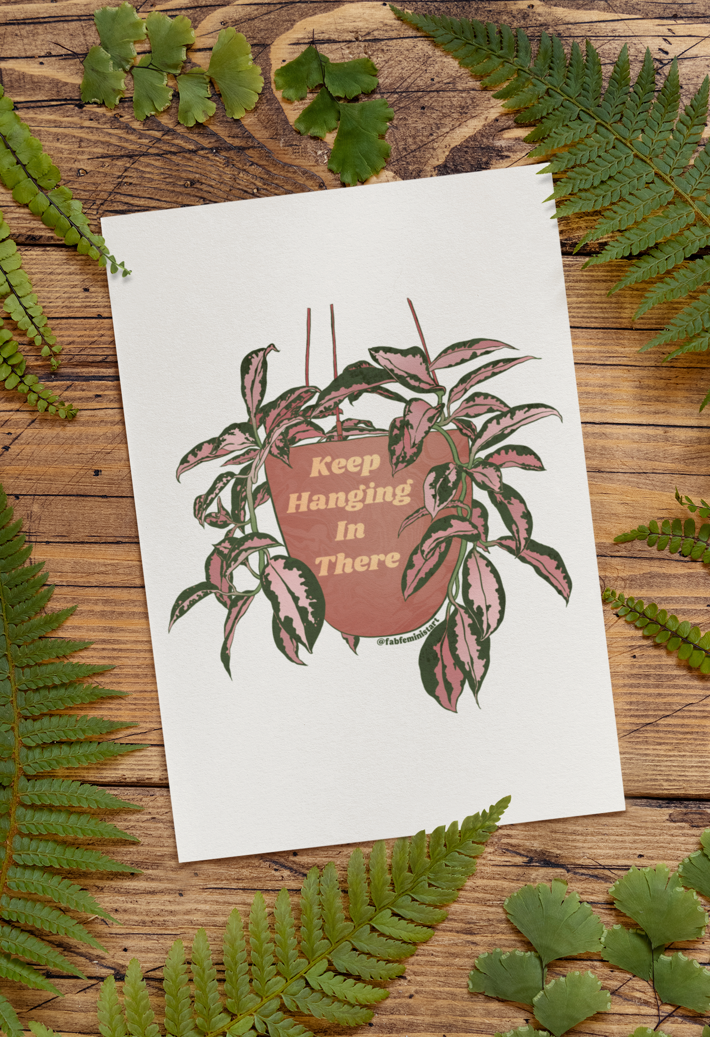 Keep Hanging In There: Self Care Art Print