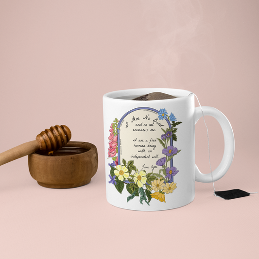 I Am No Bird and No Net Ensnares Me, Jane Eyre: Charlotte Bronte Mug