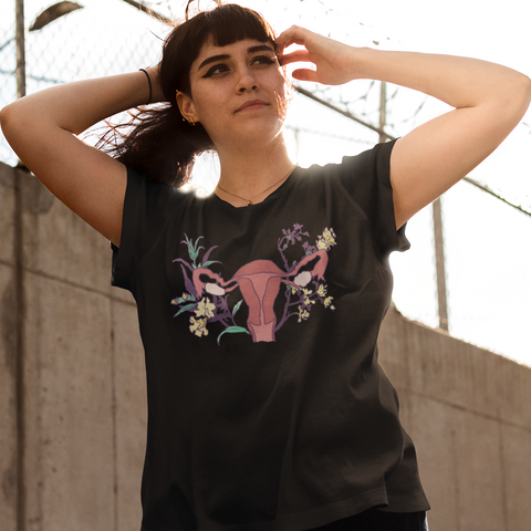 Floral Uterus: Femme Fitted Shirt