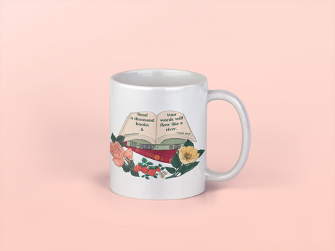 Read a thousand books and your words will flow like a river, Virginia Woolf: Feminist Mug
